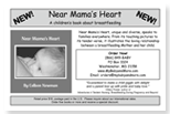 Half page ad for book "Near Mama's Heart"